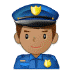 👮🏽‍♂️ man police officer: medium skin tone display on Samsung